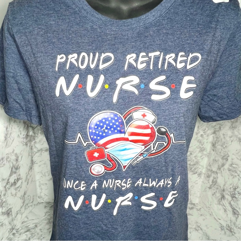 Nursing Retiree Scoop Neck Short Sleeve Cotton Stretch Tshirt RN LPN Friends NWT - Picture 11 of 11